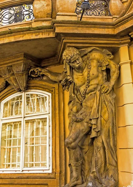 Prague Czech Republic Detail Entrance Embassy Romania Old Historic Town — Stock Photo, Image