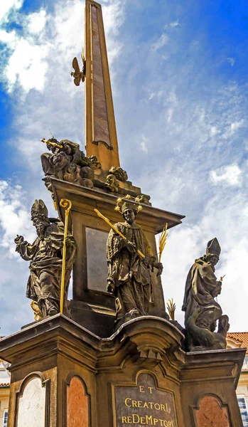 Columna Santísima Trinidad Columna Plaga Plaza Ciudad Menor Praga República — Foto de Stock