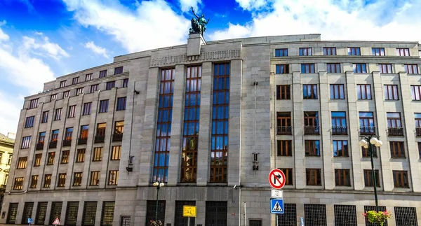 Praga República Checa Edificio Del Banco Nacional Checo Ceska Narodni — Foto de Stock