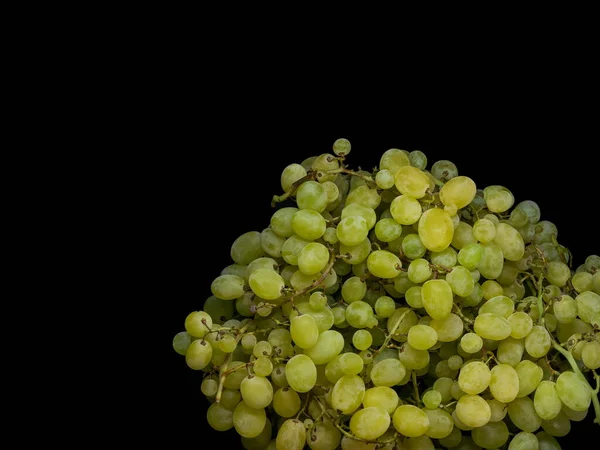 Zoete Groene Druiven Een Zwarte Achtergrond — Stockfoto