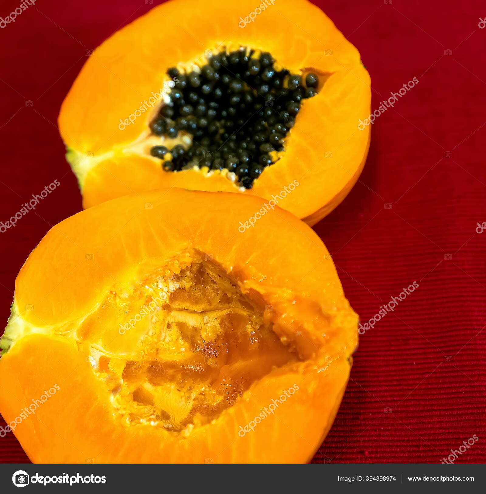 Papaya Tropical Fruit Shaped Elongated Melon Edible Orange Flesh Small Stock Photo Image By C Flik47 394398974
