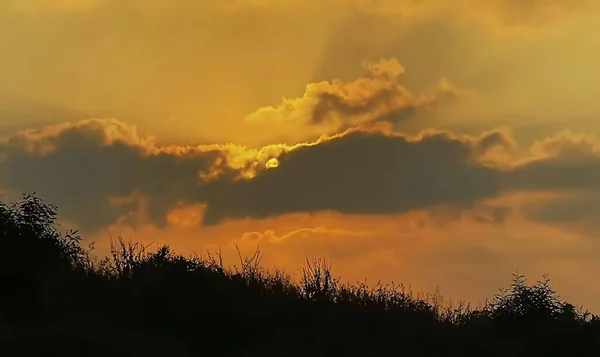 Чудовий Захід Сонця Над Середземним Морем — стокове фото