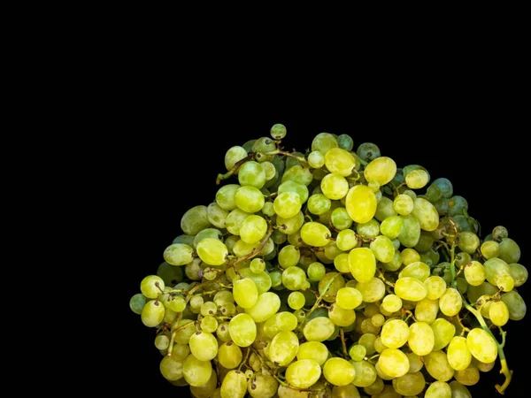 Uvas Verdes Dulces Sobre Fondo Negro —  Fotos de Stock