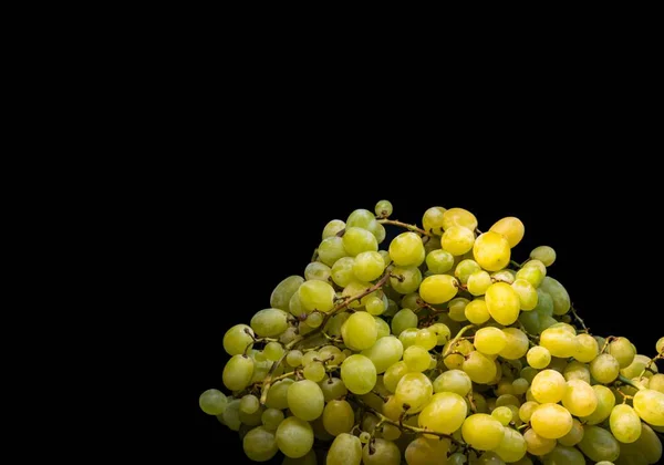 Zoete Groene Druiven Een Zwarte Achtergrond — Stockfoto