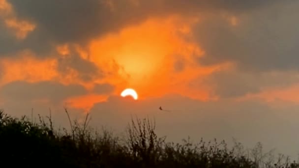 Prachtige Zonsondergang Boven Middellandse Zee — Stockvideo
