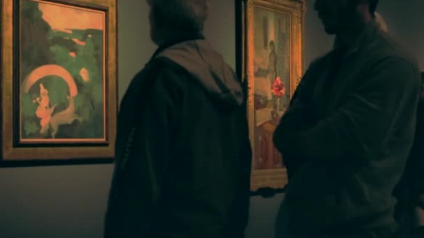テルアビブ イスラエル 1月29 2019 観光客や美術館のホールの一つで訪問者は 国内最大の絵画や彫刻のコレクションを所有しています そうだ — ストック動画