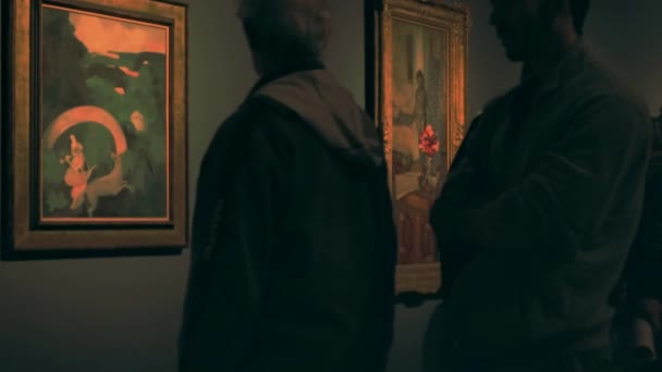 特拉维夫 以色列 2019年1月29日 一个艺术博物馆大厅的游客和游客 拥有全国最大的绘画和雕塑收藏 — 图库视频影像