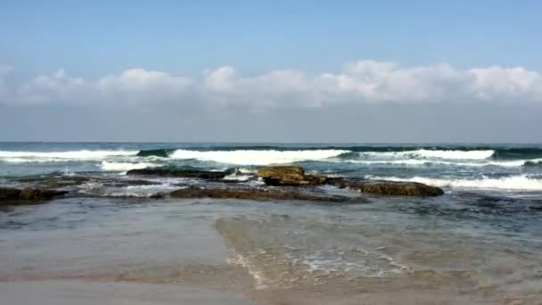 Пляж Средиземного Моря Израиль — стоковое видео
