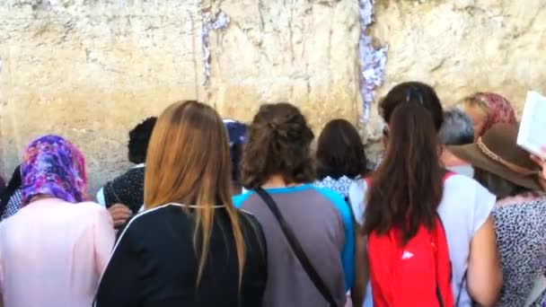 Jérusalem Israël Octobre 2018 Vue Inconnus Femmes Priant Devant Mur — Video