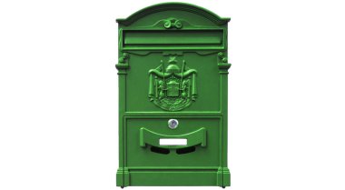 Posta kutusu beyaz arkaplanda izole edildi