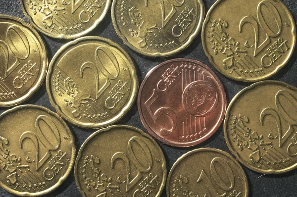 Euro Coins Mosaic Table — Stock Photo, Image