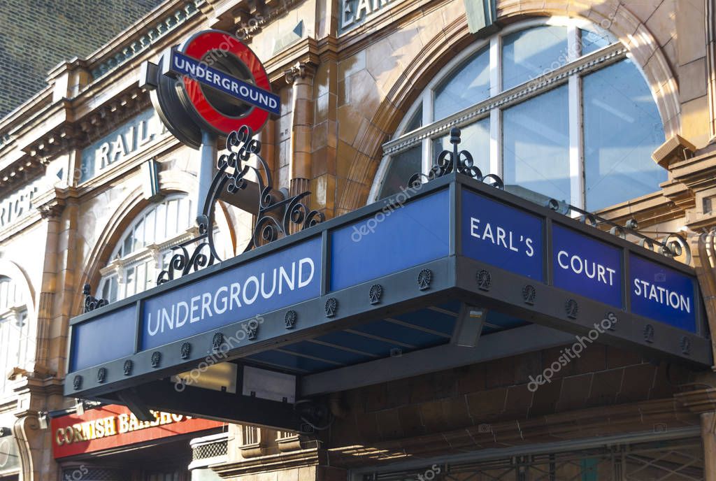 LONDON, UK - OCTOBER 12, 2009 - Main entrance of the Earl's Court underground station in London
