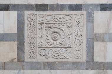 Kısma Carrara Katedrali Toskana, İtalya'nın üzerinde beyaz mermer