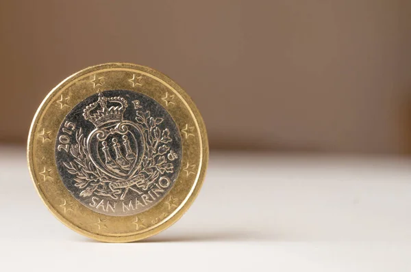 San Marino One Euro Coin White Background — Stock Photo, Image