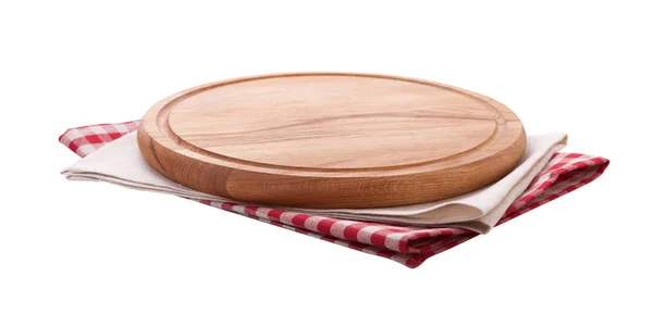 Napkin Board Pizza Closeup Isolated White Canvas Dish Towels White — Stock Photo, Image