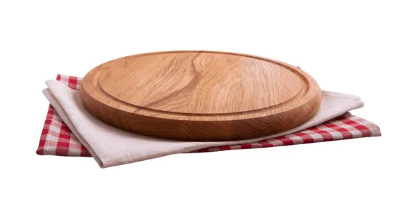 Napkin Board Pizza Closeup Isolated White Canvas Dish Towels White — Stock Photo, Image