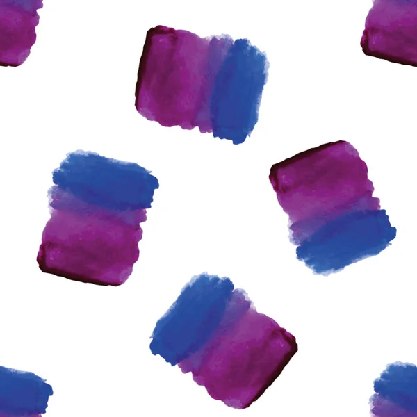 Aquarelle tache bleu violet motif sans couture. Vecteur — Image vectorielle