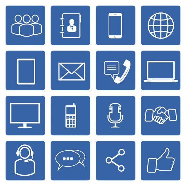 Conjunto de 16 iconos de símbolos de negocio para web . — Archivo Imágenes Vectoriales