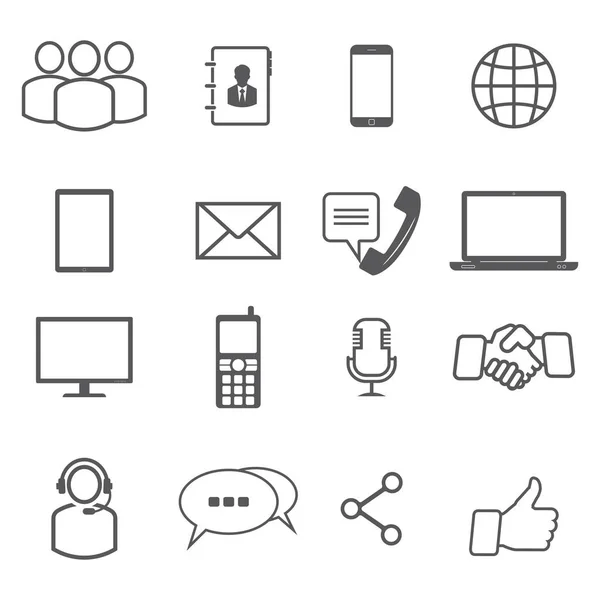 Set van 16 business symbool pictogrammen voor web. — Stockvector