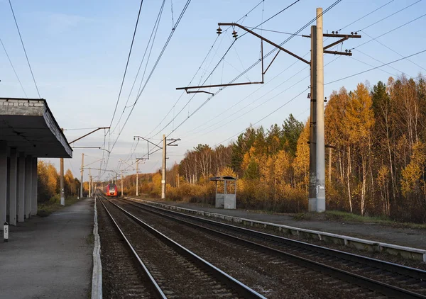 Rails die zich in de verte uitstrekken. — Stockfoto