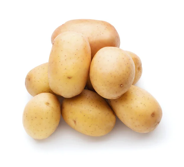 Högen Mogna Potatis Isolerad Vit Bakgrund — Stockfoto