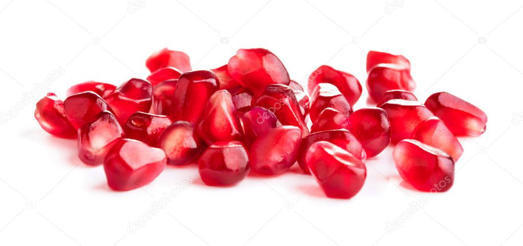 pomegranate seeds isolated