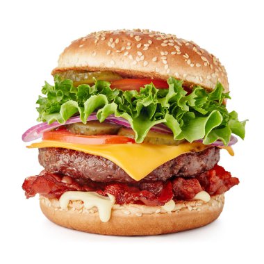 taze hamburger izole