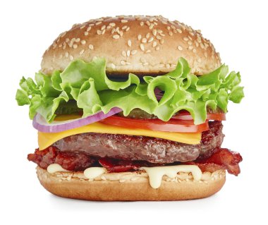 taze hamburger izole