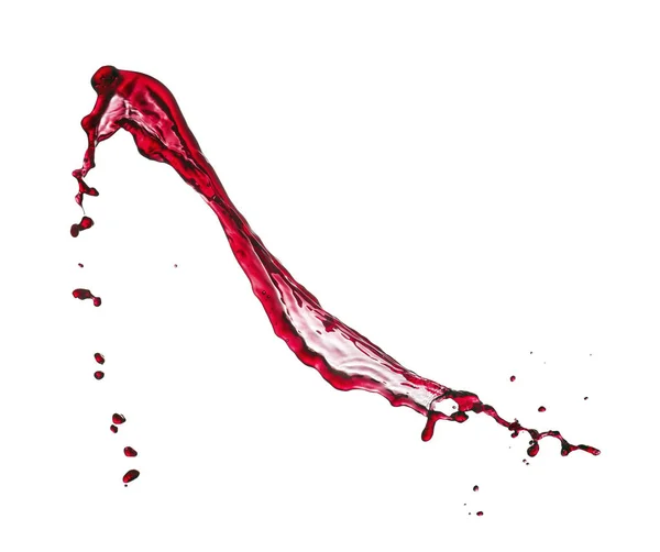 Pojedynczy Czerwony Splash Wino Białym Tle — Zdjęcie stockowe