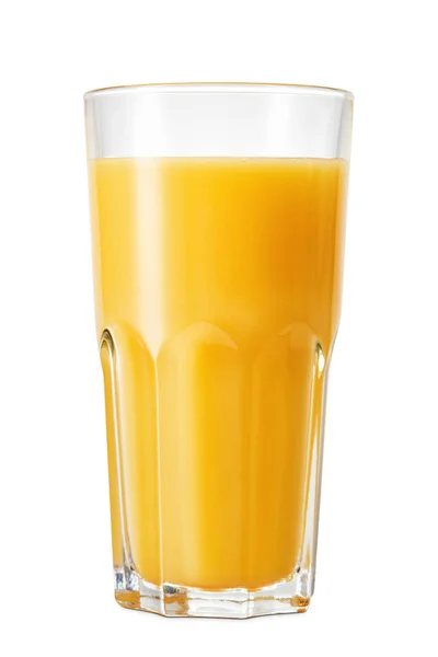 Apelsinjuice Glas Isolerad Vit Bakgrund — Stockfoto