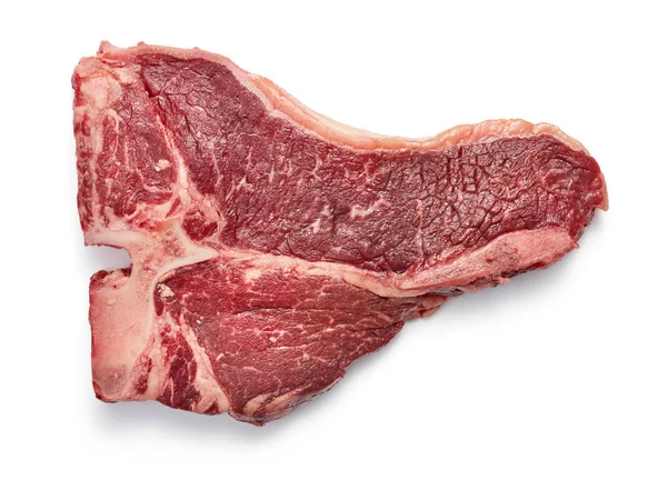 Beyaz arka plan üzerinde izole ham t-bone Biftek Biftek