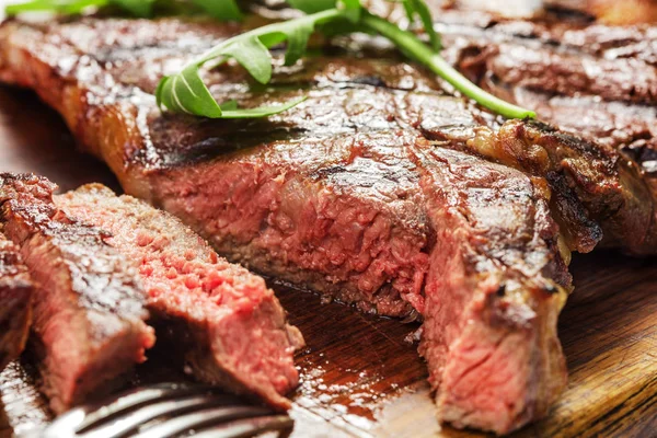 Sliced grilled beef steak — Stock Photo, Image