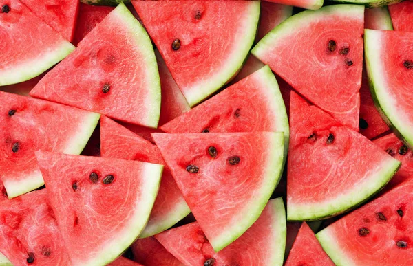 Högen av vattenmelon skivor — Stockfoto