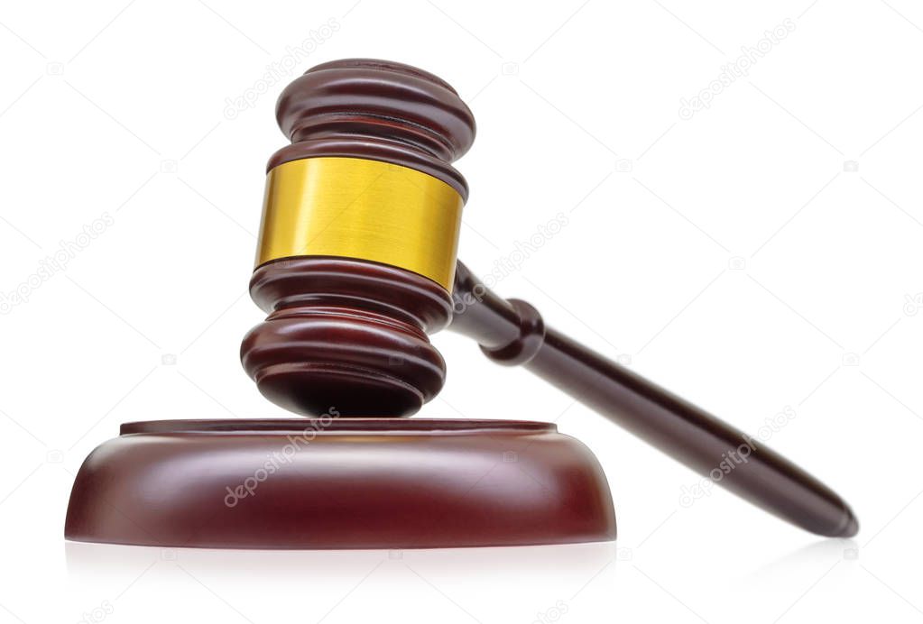 wooden gavel isolated