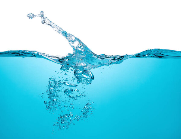 water on white background