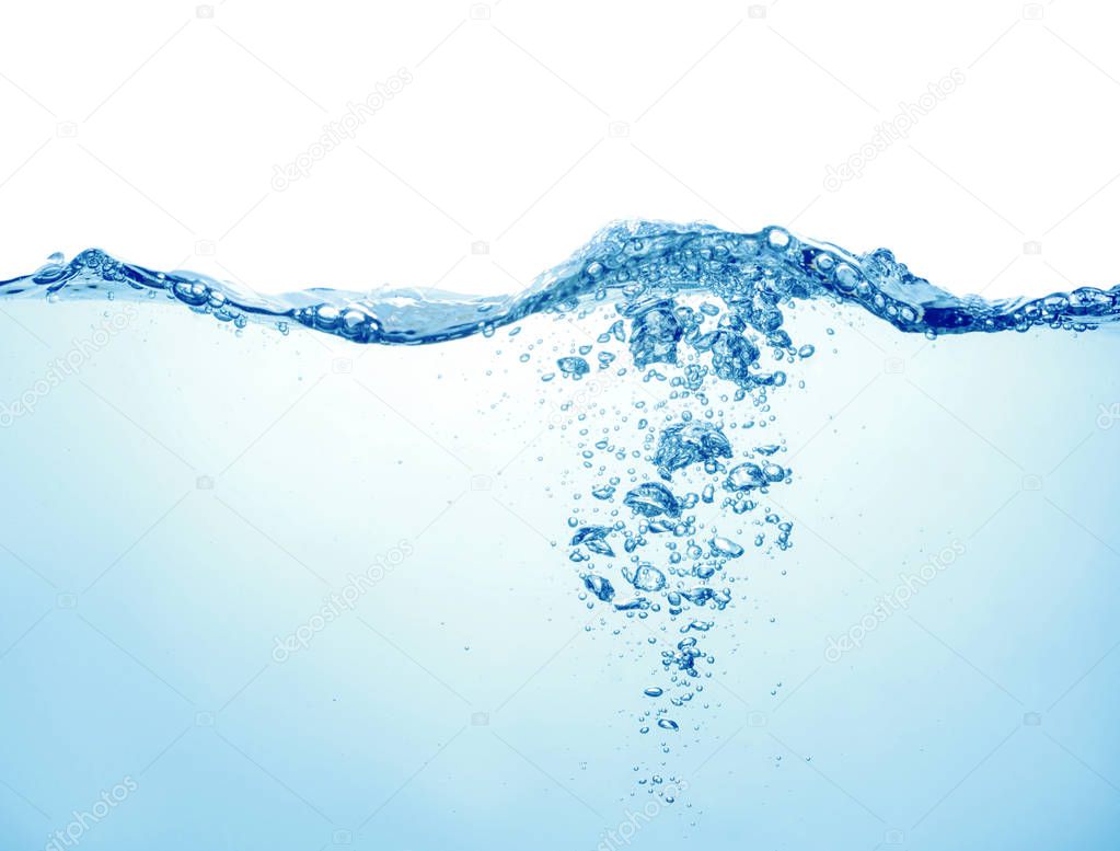 water on white background