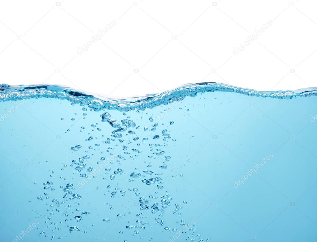 water on white background