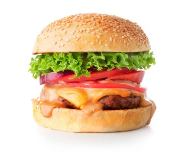 taze hamburger izole