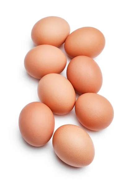 Hromada hnědých kuřecích vajec — Stock fotografie