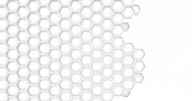 3d Soyut altıgen geometrik yüzey döngüsü animasyon. Hareket grafik arka planını maskeyle geçişler. Dikişsiz döngü 4k Uhd Fullhd.