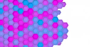 3d Soyut altıgen geometrik yüzey döngüsü animasyon. Hareket grafik arka planını maskeyle geçişler. Dikişsiz döngü 4k Uhd Fullhd.