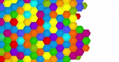 3d Soyut altıgen geometrik yüzey döngüsü animasyon. Hareket grafik arka planını maskeyle geçişler. Dikişsiz döngü 4k Uhd Fullhd.
