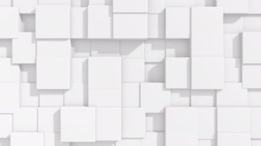 Soyut kare geometrik yüzey animasyonu. ışık parlak temiz minimal kareler. Rastgele sallanan hareket arka plan mimari tuval. Dikişsiz döngü 4k Fullhd