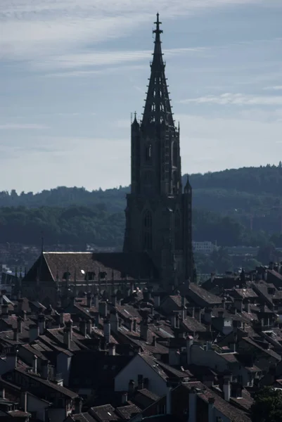 Városkép a főváros felett Bern — Stock Fotó