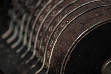 Numaraları çok eski bir vintage yazar kasa