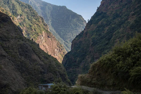 Mountains Marshyangdi River Gorge Valley Annapunra Circuit Himalaya Nepál Ázsia — Stock Fotó