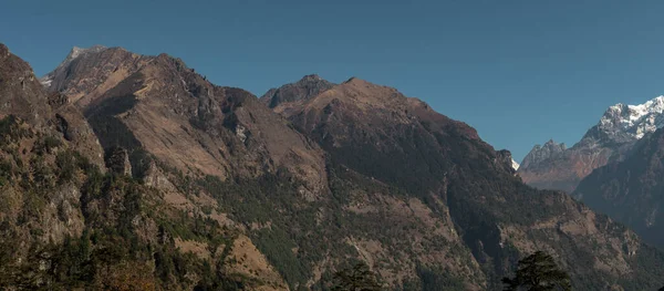 Panorama Delle Catene Montuose Nepalesi Lungo Circuito Dell Annapurna Himalaya — Foto Stock