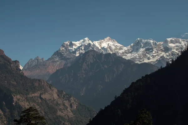 Catene Montuose Nepalesi Lungo Circuito Dell Annapurna Himalaya Nepal Asia — Foto Stock