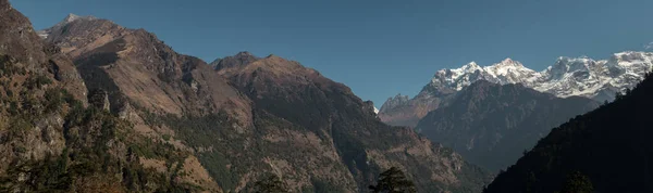 Panorama Nepalese Mountain Ranges Annapurna Circuit Himalaya Nepal Asia — Stock Photo, Image