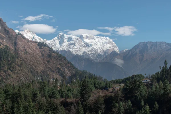 Nepáli Hegyvonulatok Mentén Annapurna Áramkör Himalája Nepál Ázsia — Stock Fotó
